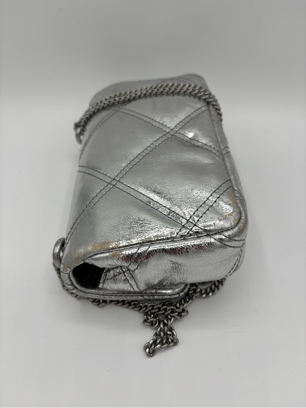 Silver Tory Burch- Kira Diamond Quilt Flap Bag - Picture 14 of 15